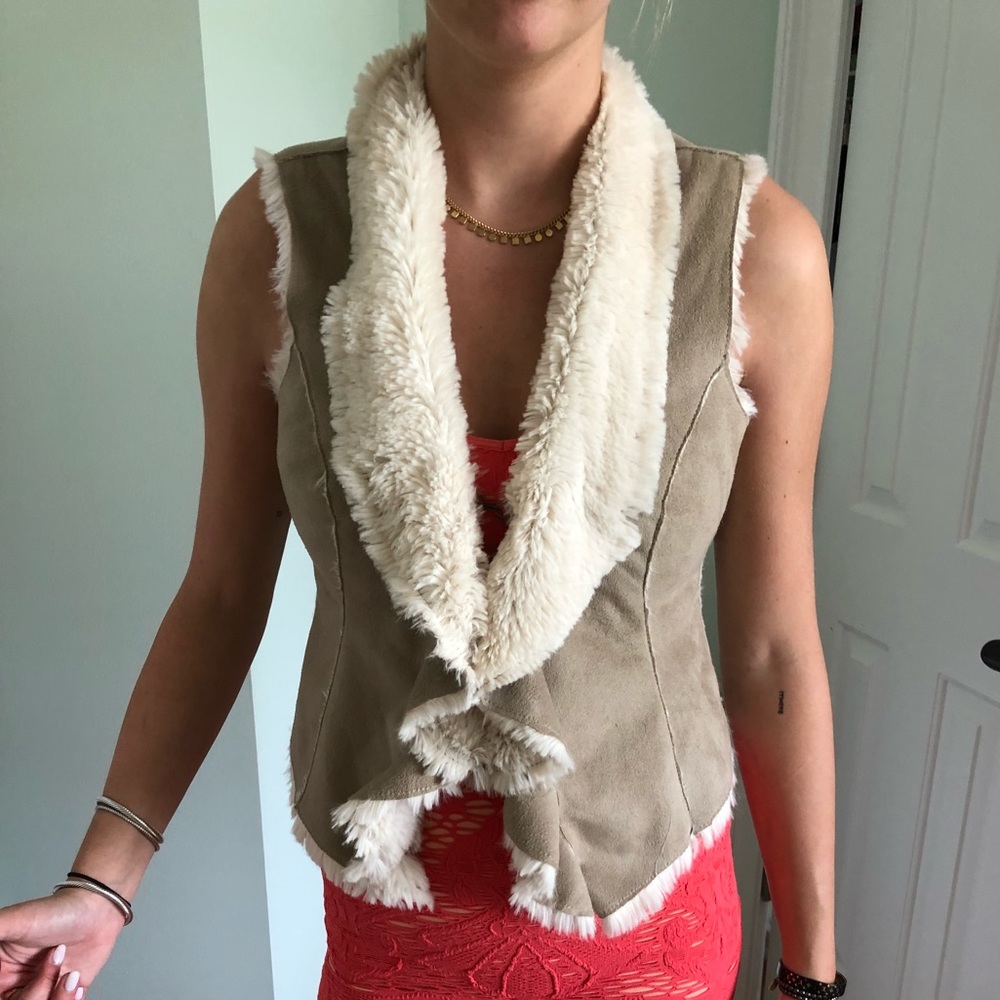 Faux Fur & suede vest